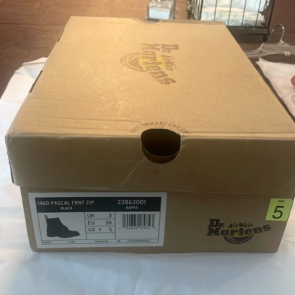 Brand new, never worn US size 5 black Pascal front zip Doc Martens Air Wair!!